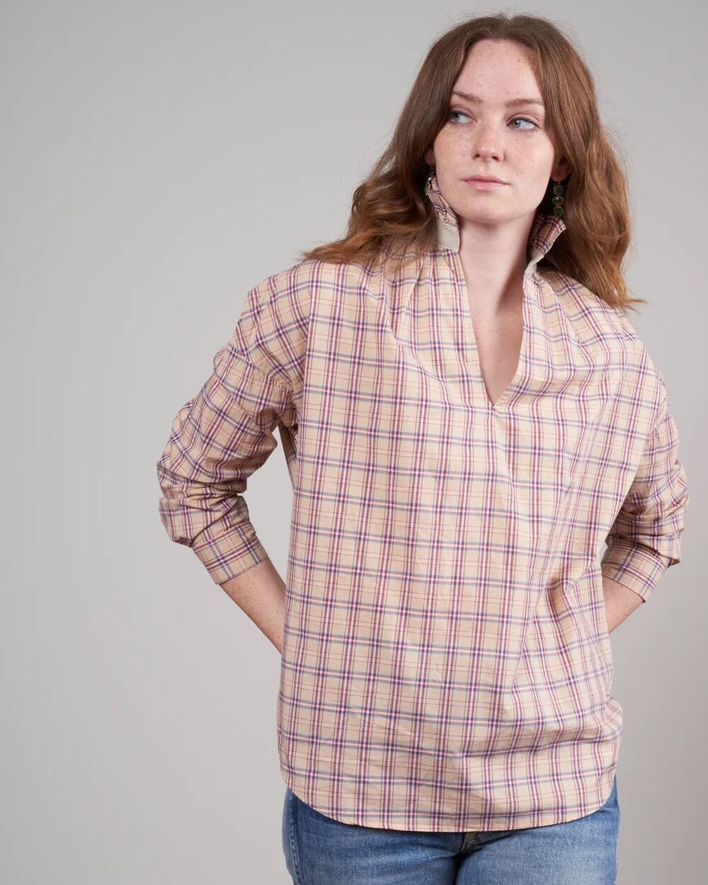 A Shirt Thing NWT Penelope Plaid Shirt Toast Small